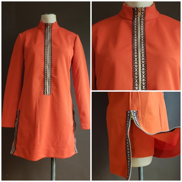 Vintage Dresses & Skirts - Vintage 60s Orange Mini Dress with Bloomers
